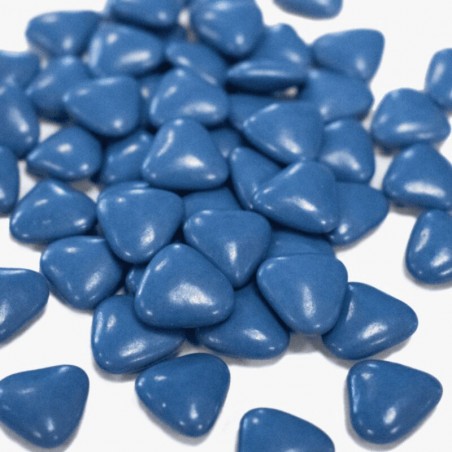 Dragées cœur au chocolat bleu France, idéales pour mariage et baptême élégants