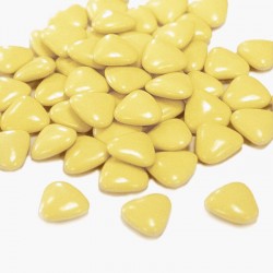 Dragées cœur chocolat jaune bouton pour décoration lumineuse, Le Cygne Bleu à Golbey