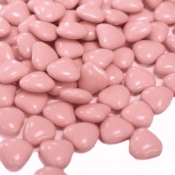 Dragées cœur chocolat rose pour mariage ou baptême féminin