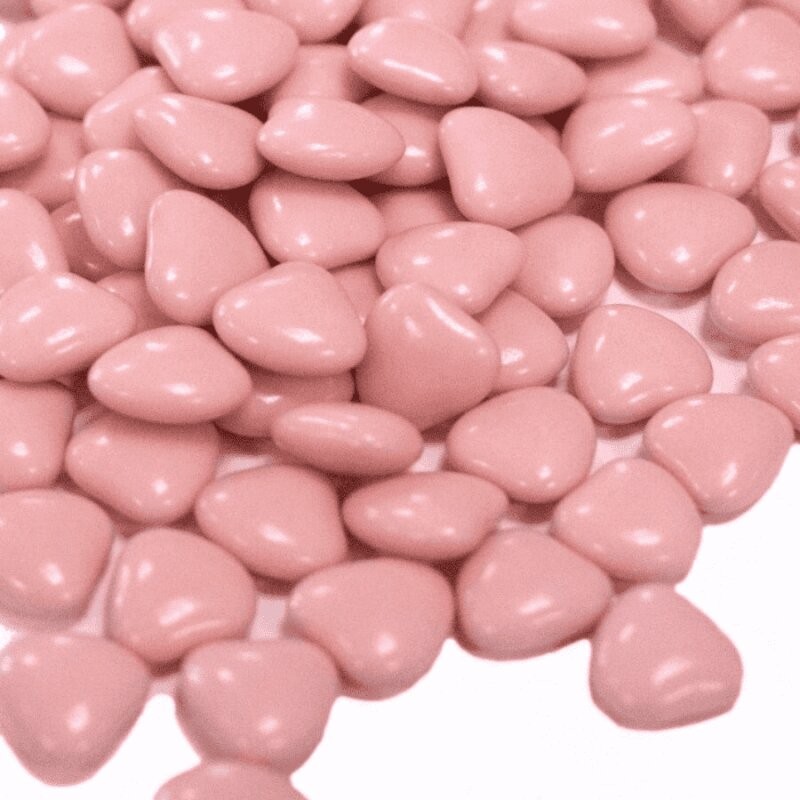 Dragées cœur chocolat rose pour mariage ou baptême féminin