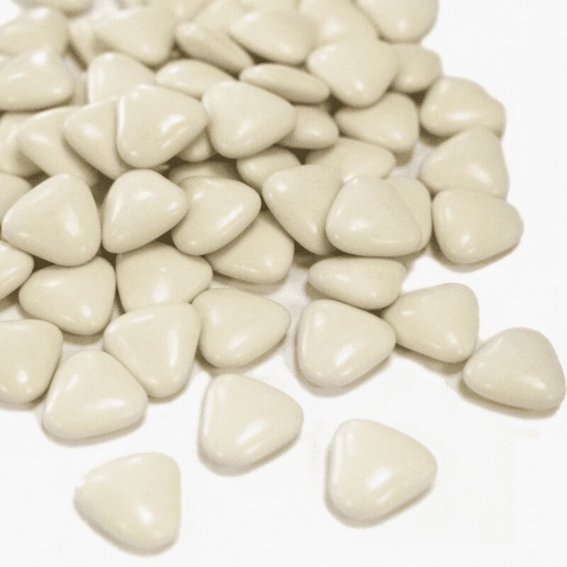 Dragées cœur chocolat blanc ivoire pour mariage classique et élégant, Le Cygne Bleu Golbey