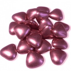 Mini dragées cœur chocolat rose or pour décoration chic et raffinée