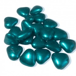 Mini dragées cœur chocolat bleu et or pour thème élégant, confiserie Le Cygne Bleu Golbey