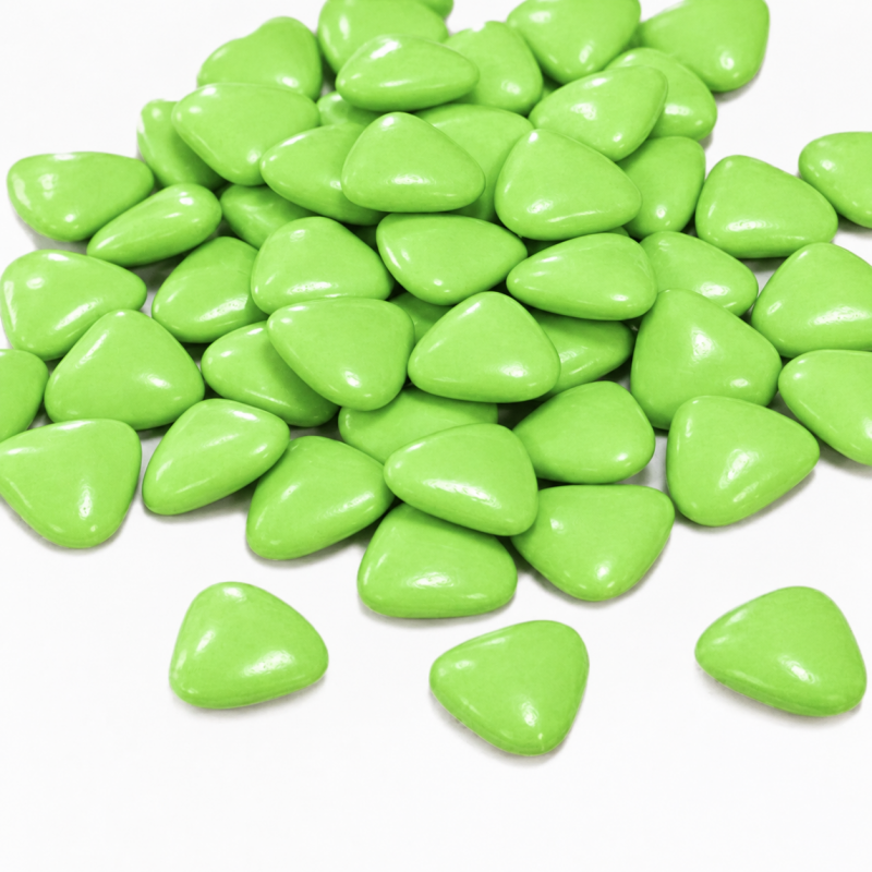 Dragées cœur chocolat vert bambou dans votre confiserie des Vosges Le Cygne Bleu à Golbey